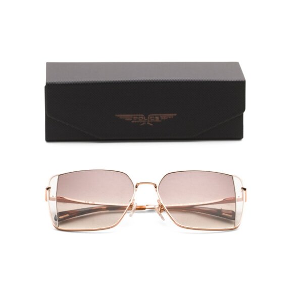 POLICE copper 56mm Metal Square Sunglasses